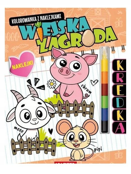 Kolorowanka z kredką Wiejska zagroda 1