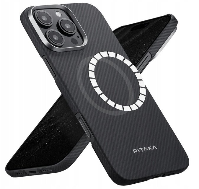 Etui PITAKA Ultra-Slim MagSafe do iPhone 16 Pro czarno szary 1