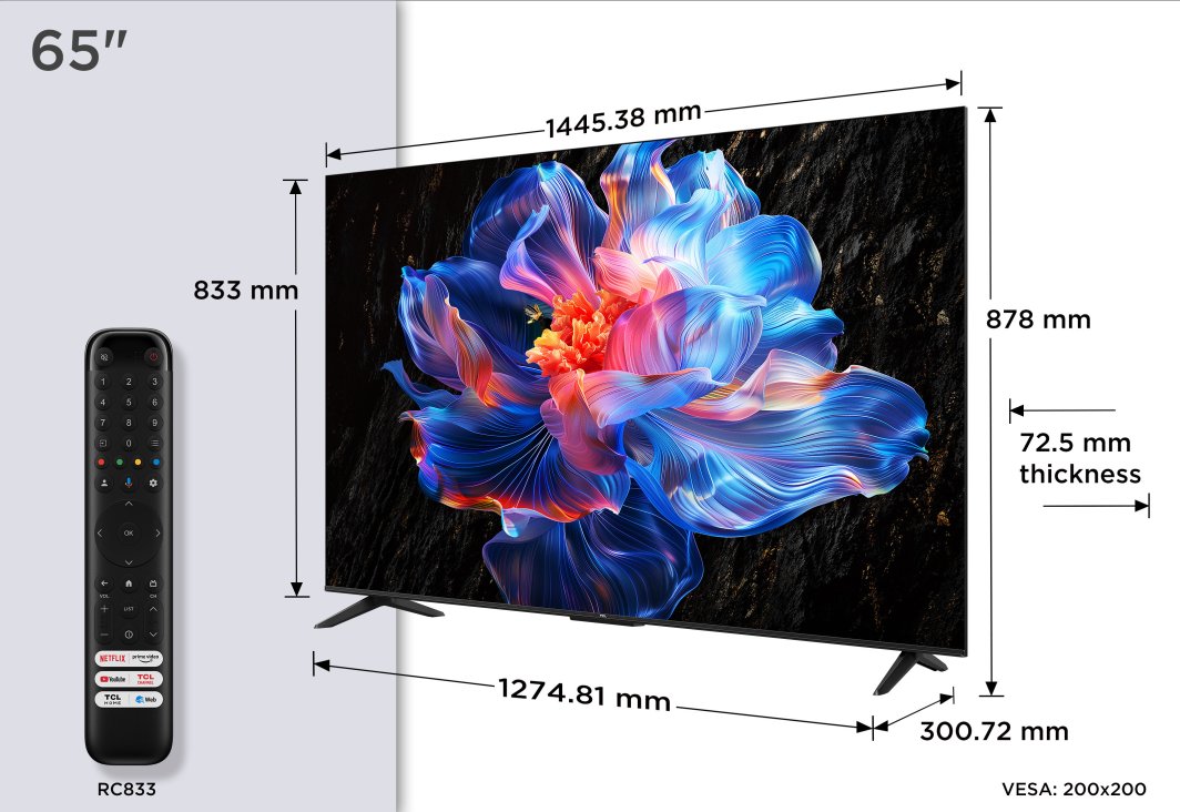 TCL 65P69K Telewizor 165,1 cm (65") 4K Ultra HD Smart TV Wi-Fi Czarny 1