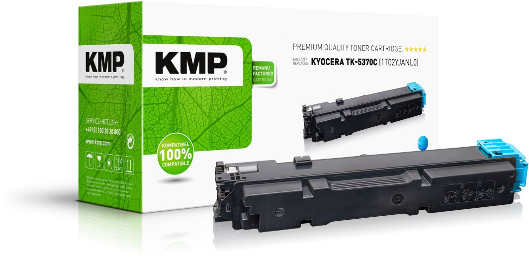 KMP Toner Kyocera TK-5370C PA3500/MA3500 Serie cyan 5000 S. remanufactured 1
