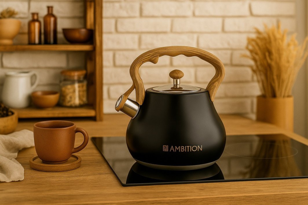 Czajnik tradycyjny z gwizdkiem 2 L Flavio czarny 1