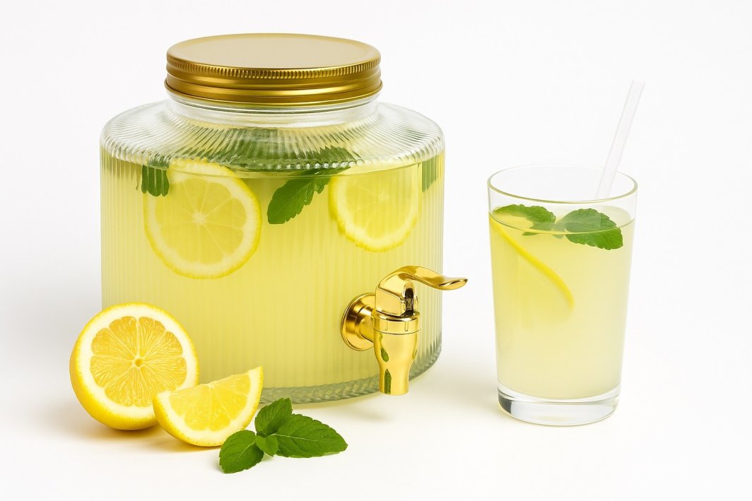 Słój z kranem ryflowany 2L 1