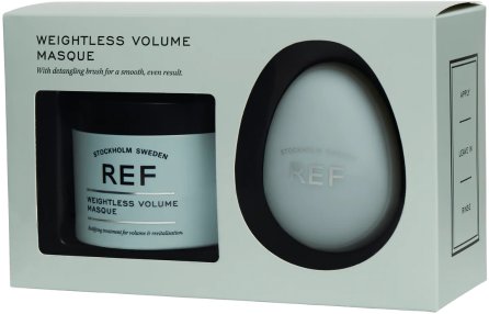 Weightless Volume Set Ref Stockholm: Tools, Hair Brush, Green + Weightless Volume, Vegan, Hair Treatment Cream Mask, Bodifying, 250 ml 1