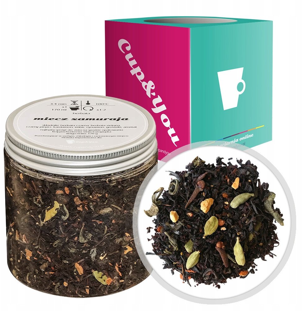 Herbata czarna MIECZ SAMURAJA imbir cynamon goździki kardamon pieprz 120g - sypana liściasta herbata PREMIUM Cup&You 1