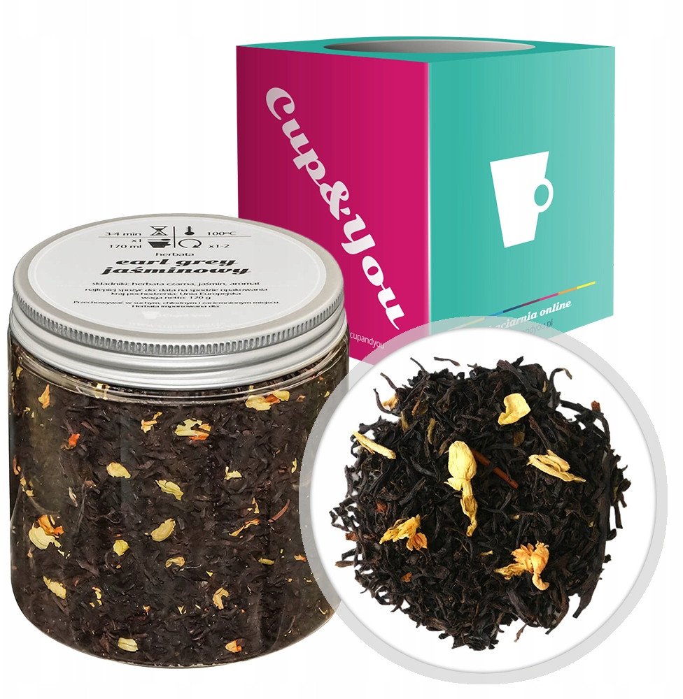 Herbata czarna EARL GREY JAŚMINOWY  jaśmin na prezent 120g - sypana liściasta herbata PREMIUM Cup&You 1