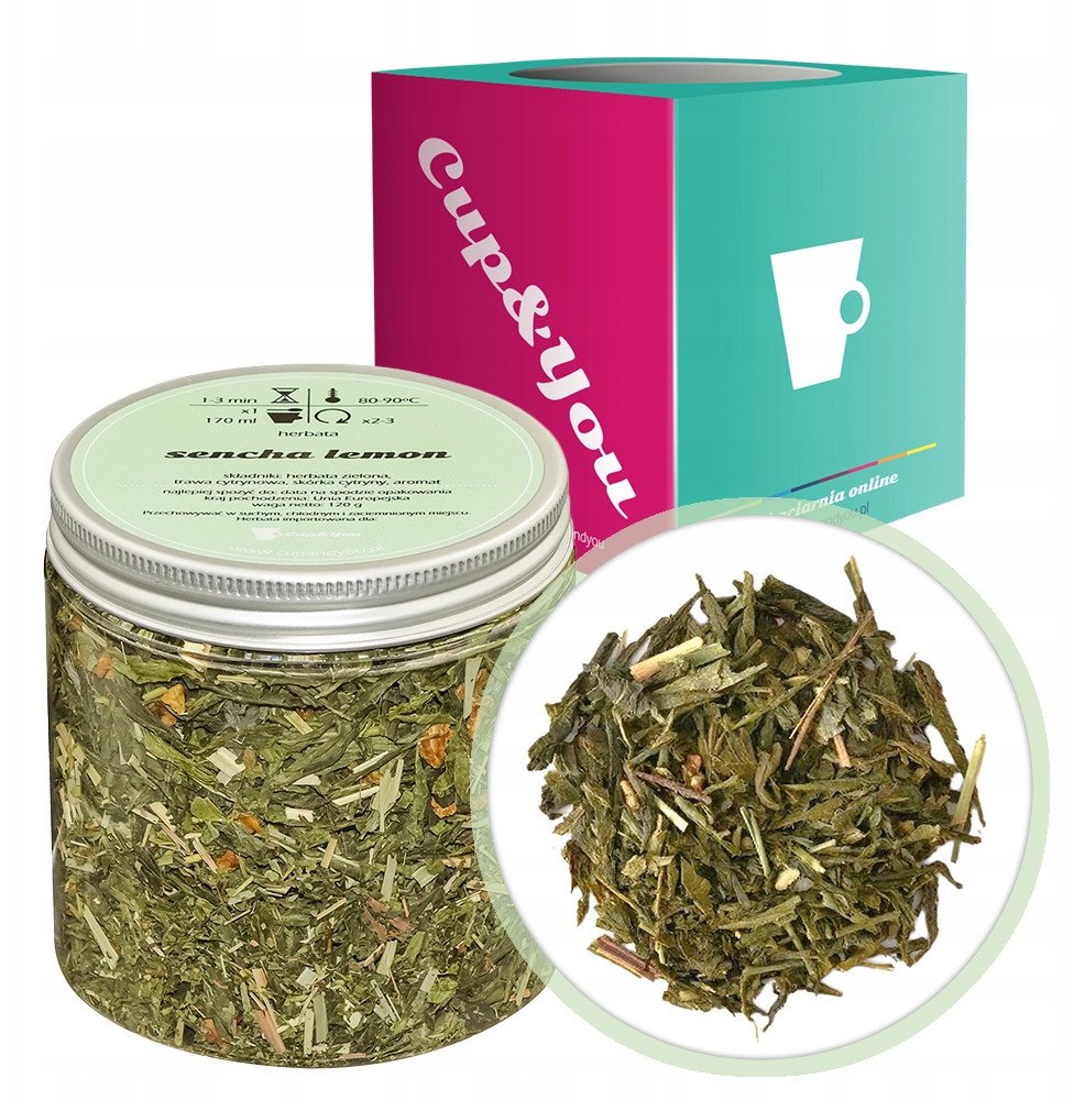 Herbata zielona SENCHA LEMON trawa cytrynowa skórka cytryny 120g - sypana liściasta herbata PREMIUM Cup&You 1