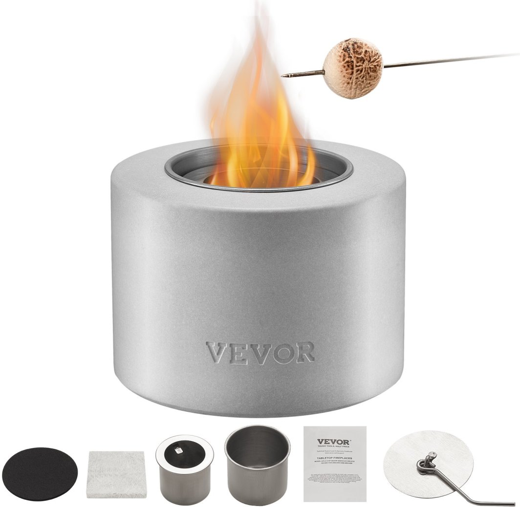 Biokominek kominek wolnostojący na taras stół ogrodowy stojący z betonu 1