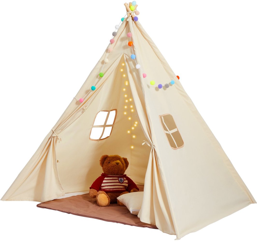 Namiot tipi dla dzieci 1-5 lat z matą i piłkami do pokoju 118x118 cm 1