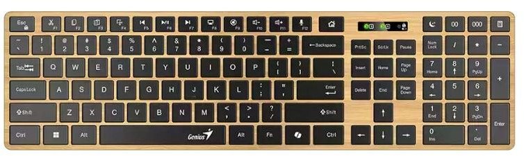 GENIUS Klávesnice Slimstar 7250BT, membránová, bezdrátová, béžová-černá 1