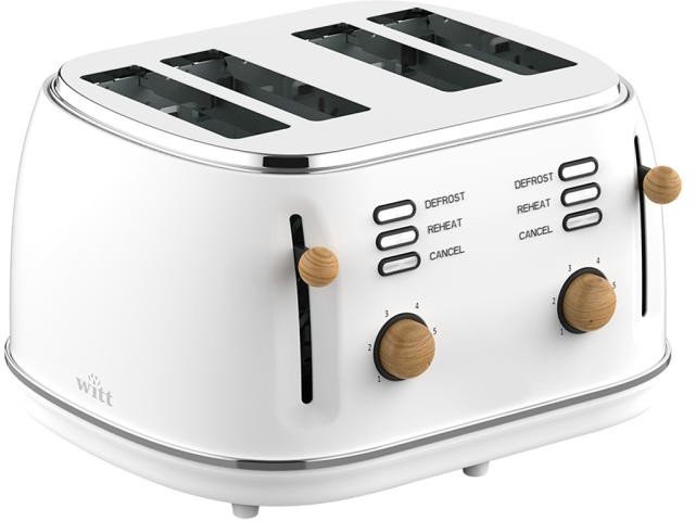 Witt Premium Wood four-slice toaster, white 1