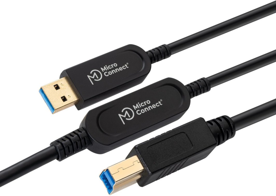 Microconnect MC-USB3.0AB30OP kabel USB 30 m USB 3.2 Gen 2 (3.1 Gen 2) USB A USB B Czarny 1