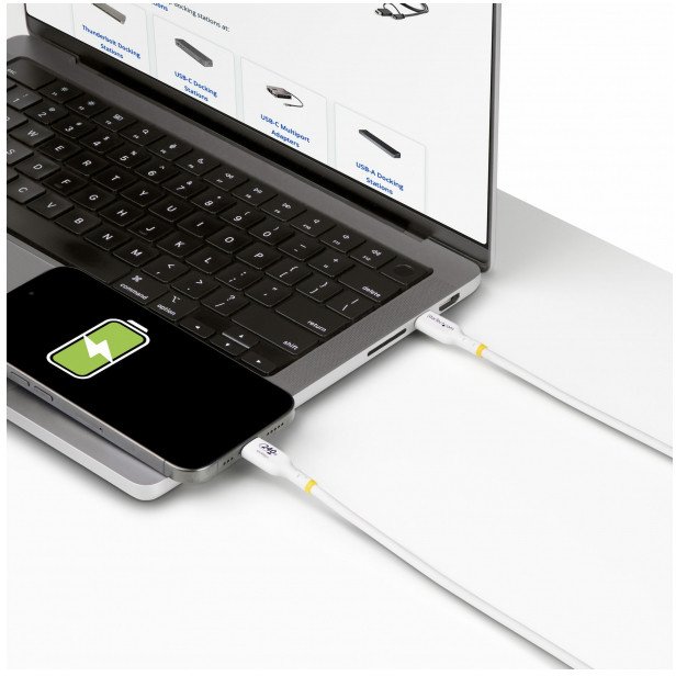 Kabel USB StarTech USB-C - USB-C 1 m Biały (USB2EPR1MW)