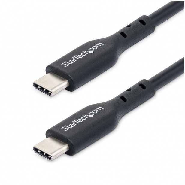StarTech.com 2m (6ft) USB C Charging Cable, USB-C Cable, USB 2.0 Type-C Laptop Charger Cord, 60W 3A Power Delivery, TPE Jacket, USB-C Data Transfer Cable, M/M - USB-Kabel - 24 pin USB-C (M) zu 24 pin USB-C (M) - USB 2.0 - 5 / 9 / 12 / 15 / 20 V - 3 A 1