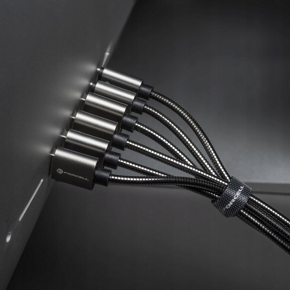 Kabel USB ForCell USB-A - USB-C 2 m Srebrny