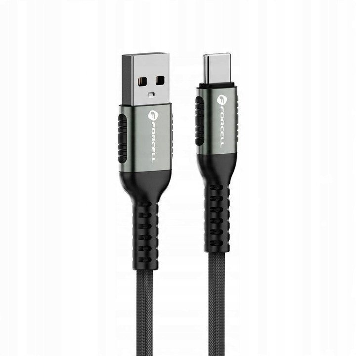 Kabel USB ForCell USB-A - USB-C 0.25 m Czarny