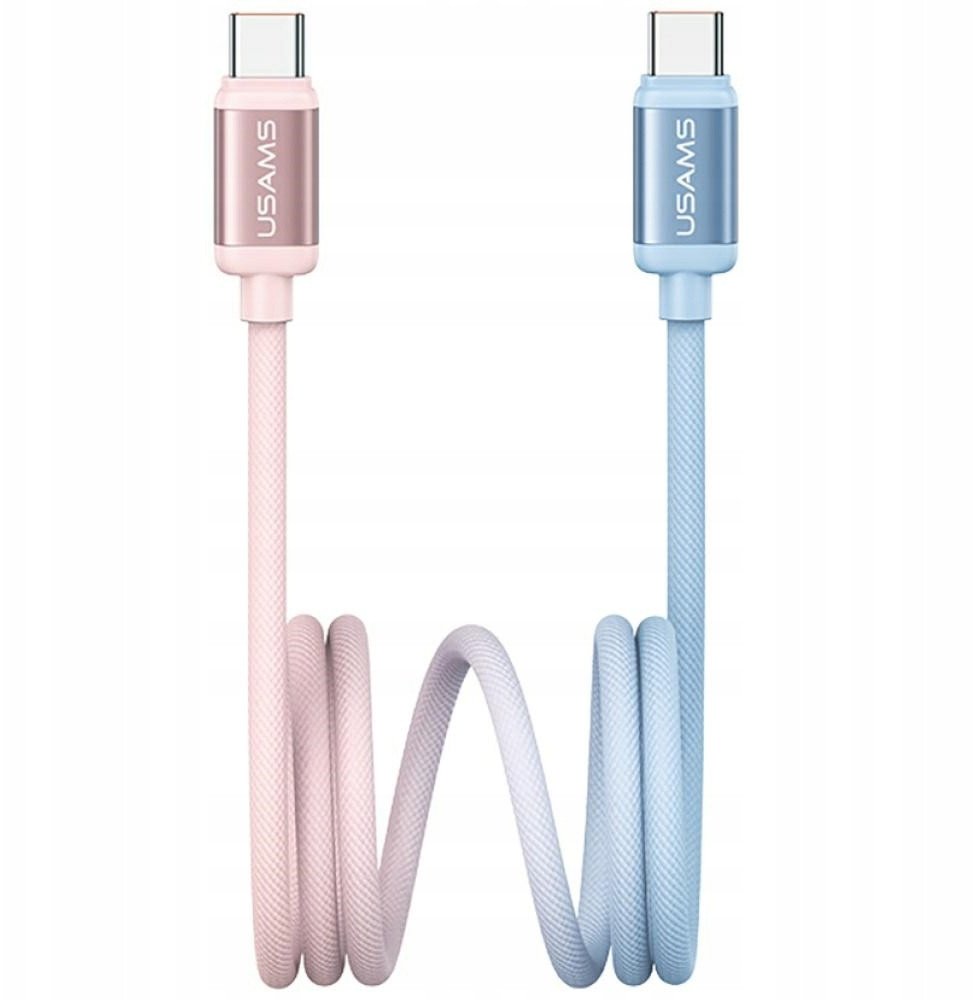 Kabel USB-C / USB-C USAMS Bicolor Series SJ756 PD 60W 1.2m niebiesko różowy 1