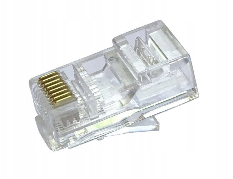 Wtyk telefon. RJ45 8P 8C(drut)przelotowy CAT.5E