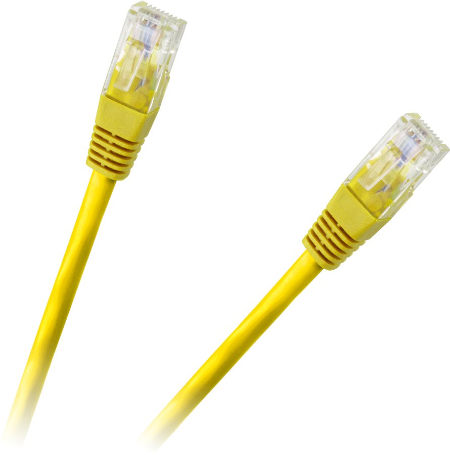 Patchcord kabel UTP 8c wtyk-wtyk 1.0m CCA żółty 1