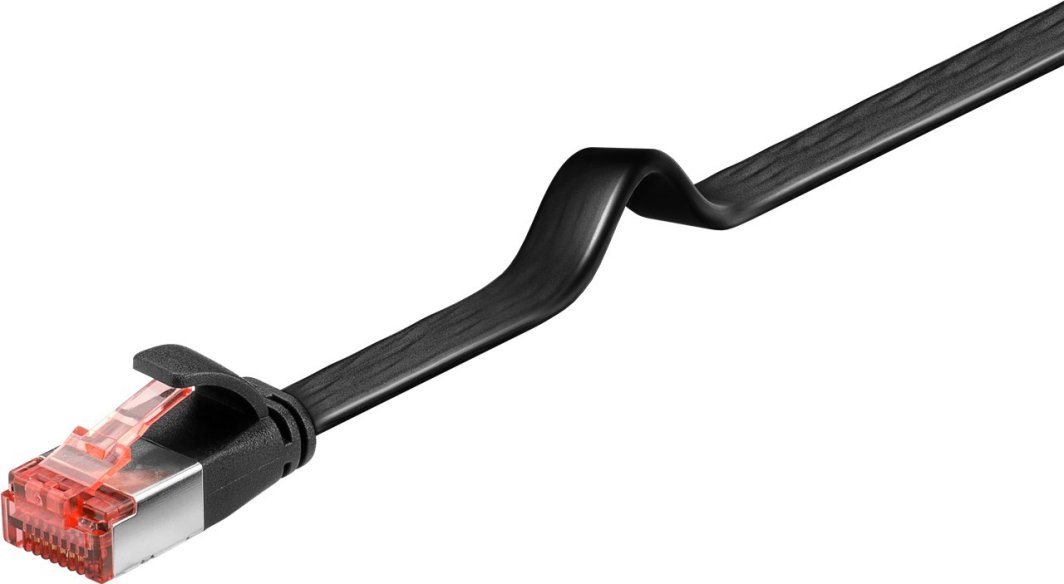CAT 6 kabel krosowy płaski,U/FTP, czarny - Długość kabla 20 m