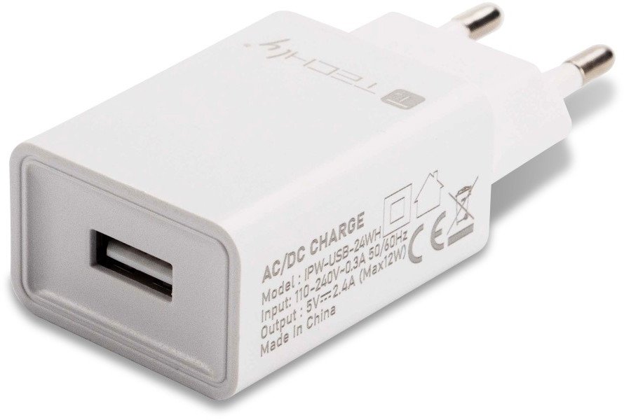 Ładowarka sieciowa USB 12W/2.4A 5V biała 1