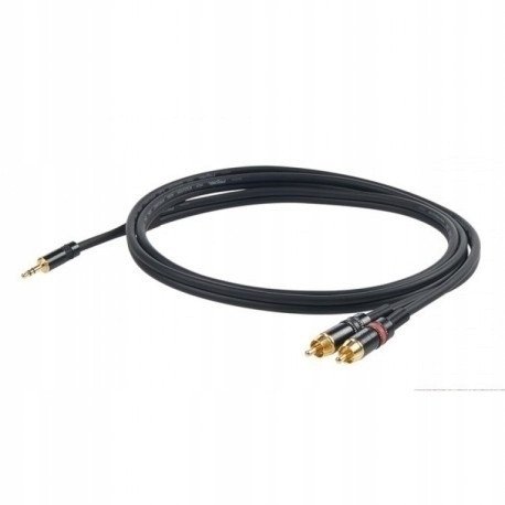 PROEL 3.5mm stereo male - 2 x RCA male, 1.5m, black