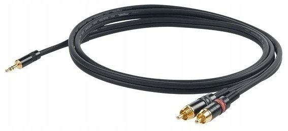 PROEL 3.5mm stereo male - 2 x RCA male, 5m, black