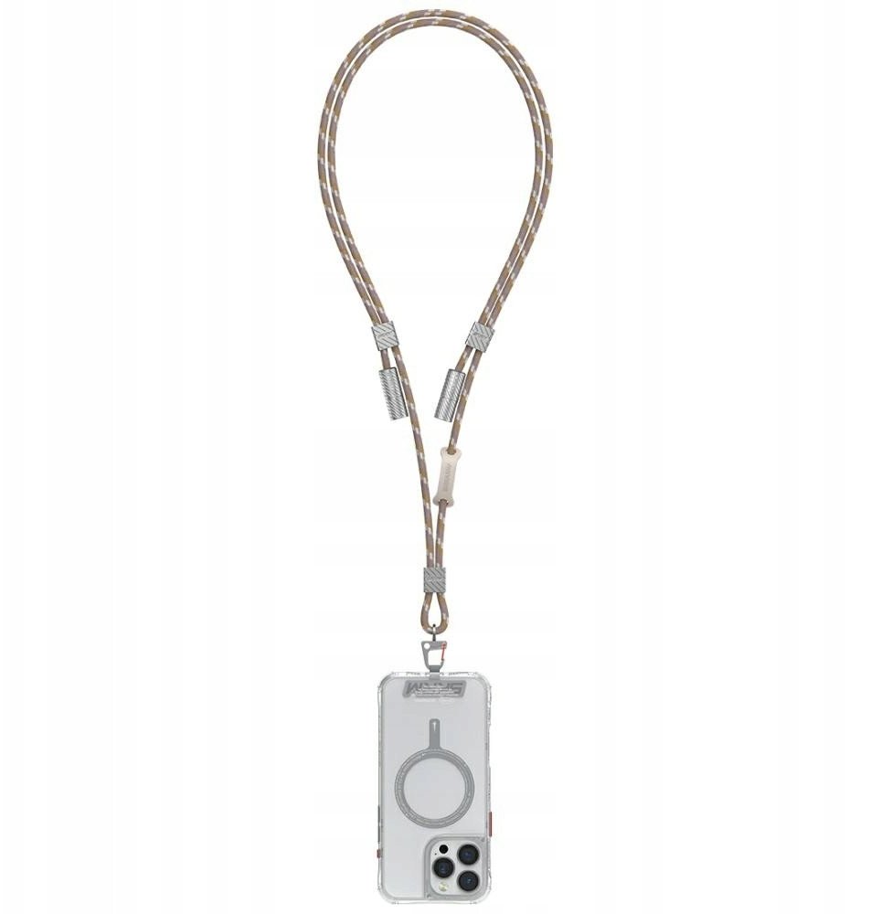 Uniwersalna smycz do telefonu kabel 2w1 Skinarma Dyno Ve USB-C/USB-C beżowy 1