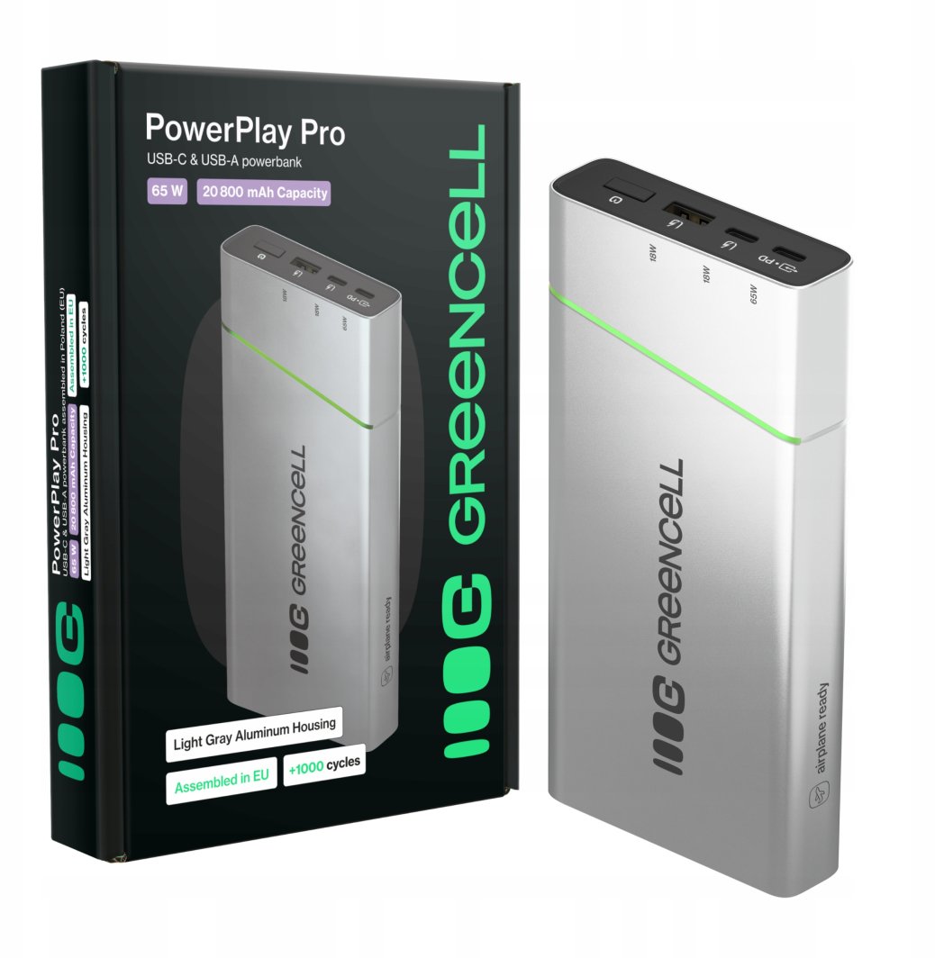 Powerbank Greencell PowerPlay Pro 20800mAh 65W – szybkie ładowanie, PD, Ultra Charge, produkcja w Polsce 1