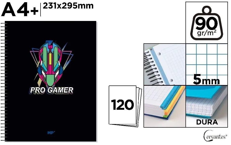 Notatnik A4+/120K kołowy kratka pro gamer 1