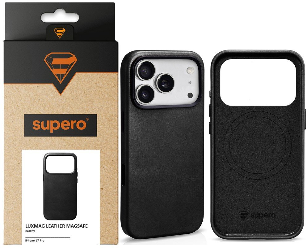 Etui Supero Luxmag Leather Magsafe do iPhone 17 Pro, czarne 1