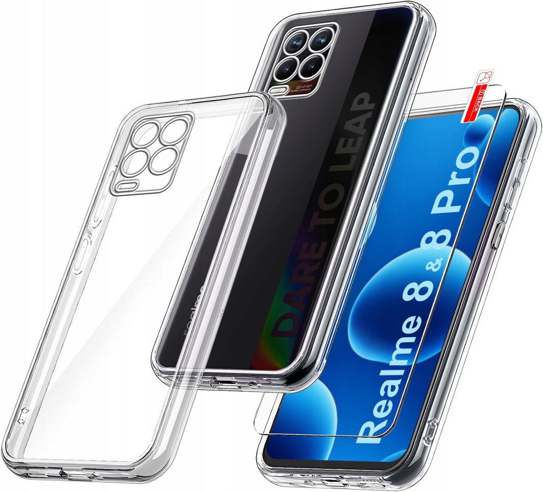 Etui do Realme 8 | 8 Pro WZMACNIANE CLEAR CASE 2MM + Szkło 9H 1