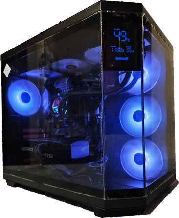 Komputer Ryzen 7 7800X3D, 32 GB RAM, RTX 5070, 2 TB M.2 PCIe Windows 11 Home Trial, Redragon Vision ARGB +AIO LCD 1