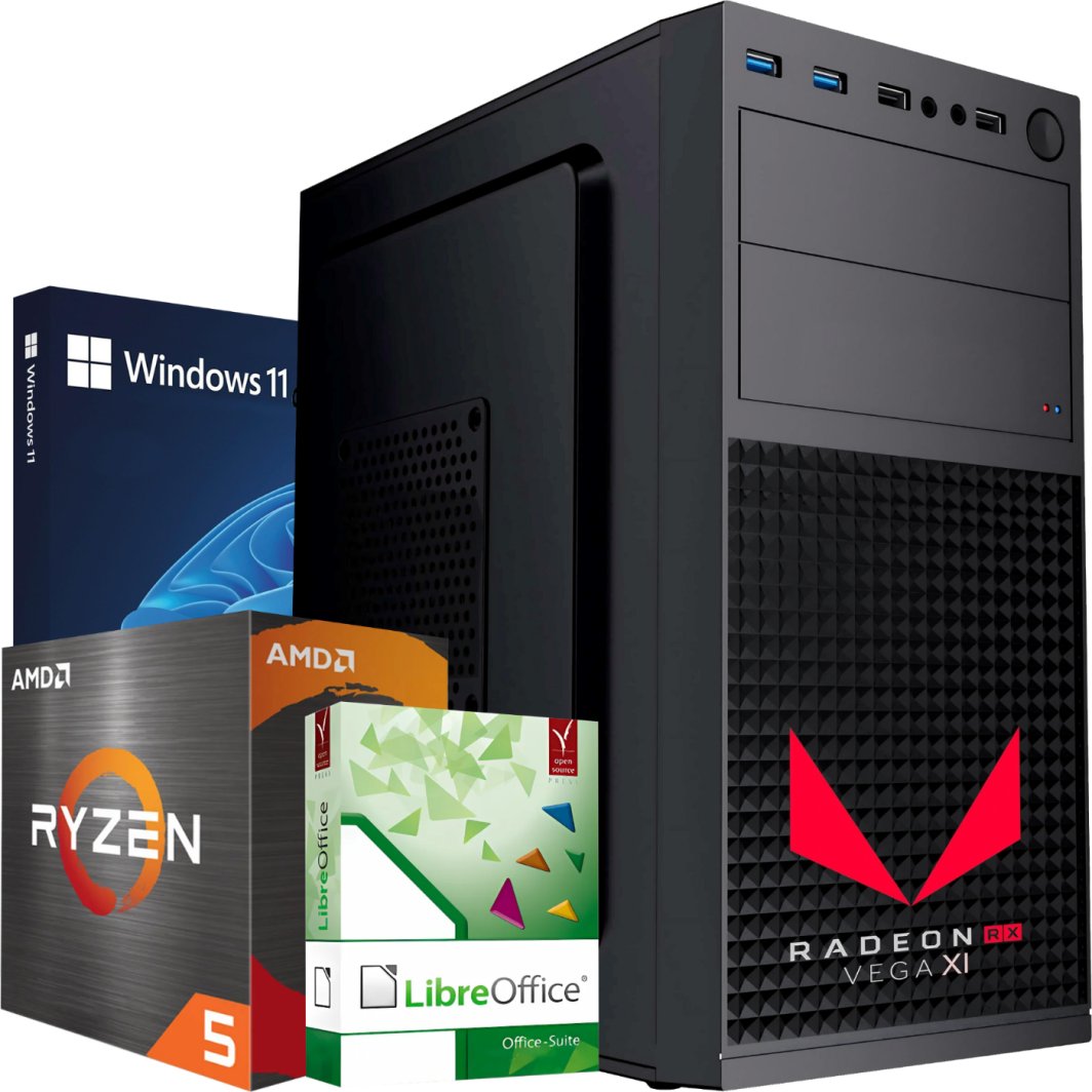 Komputer stacjonarny AMD Ryzen 5 Radeon VEGA 16GB RAM 512GB SSD Windows 11 1
