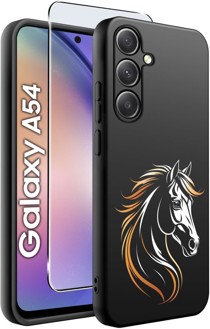 ETUI do Samsung A54 5G WZORY | SILIKONOWE MATT CASE + SZKŁO 9H 1