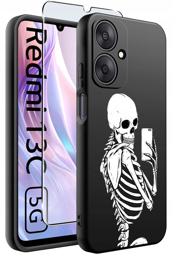 ETUI do Xiaomi Redmi 13C 5G WZORY |SILIKONOWE MATT CASE +SZKŁO HARTOWANE 9H 1