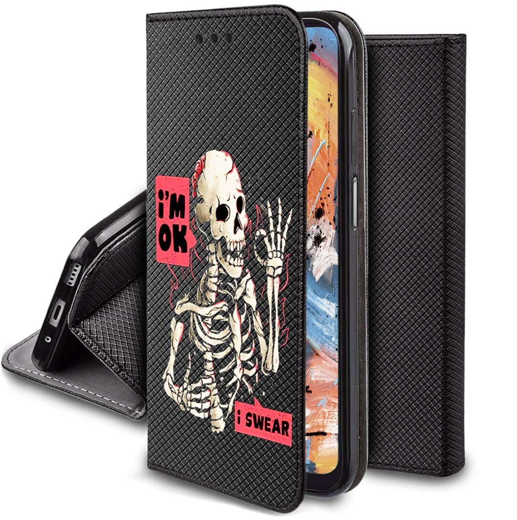 Etui Honor 90 Lite 5G MAGNET WZORY CASE PORTFEL + SZKŁO 9H 1