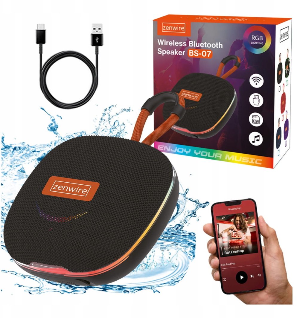 Głośnik Bluetooth Mały Przenośny Bezprzewodowy Boombox z Radiem FM MP3 13W Zenwire BS-07