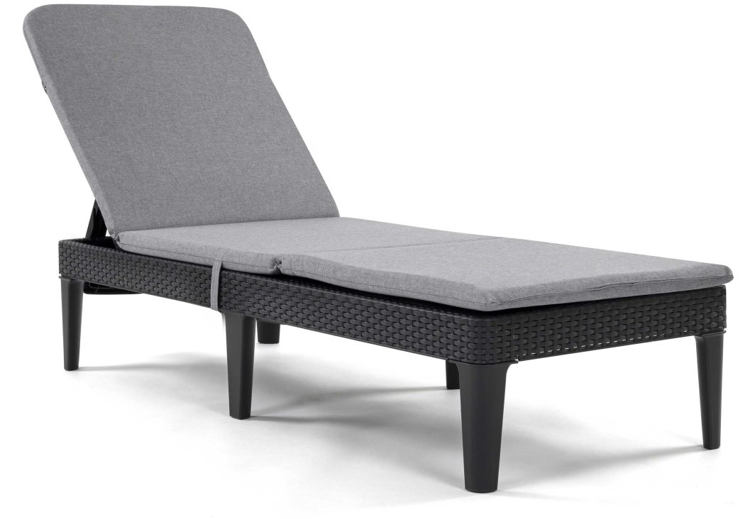 Leżak ogrodowy Keter Jaipur grafit z poduszką Bazkar Premium Melange S03 1