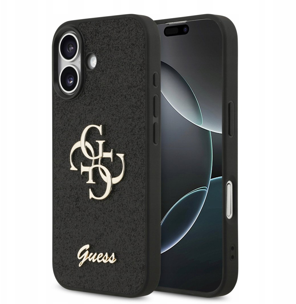 Etui Guess Fixed Glitter Big 4G do iPhone 17 czarny