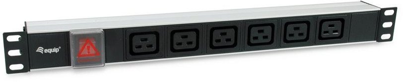 Equip 19" Steckdosenleiste IEC C20->6xIEC C19+Switch Alu.