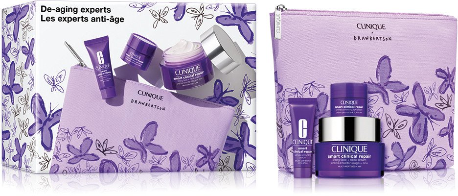 Clinique De-Aging Experts zestaw liftingujący krem do twarzy i szyi 50ml + korygujące serum przeciwzmarszczkowe 10ml + 1