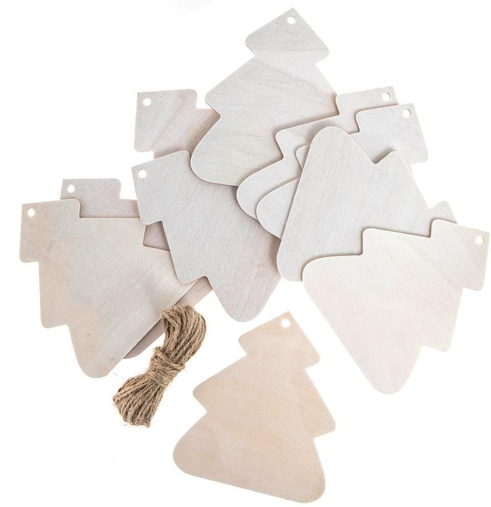 Dekoracja świąteczna PartyShow Drewniane zawieszki Boże Narodzenie 10szt 1