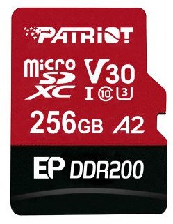 PATRIOT MEMORY Micro SDXC DDR200 with A+C card reader 256GB UHS-I U3/A2/C10/V30 1