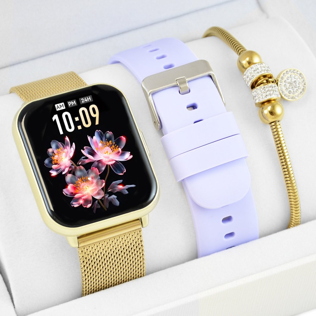 Zestaw damski zegarek Damski  SMARTWATCH RUBICON  RNCF46 złoty + bransoletka 1