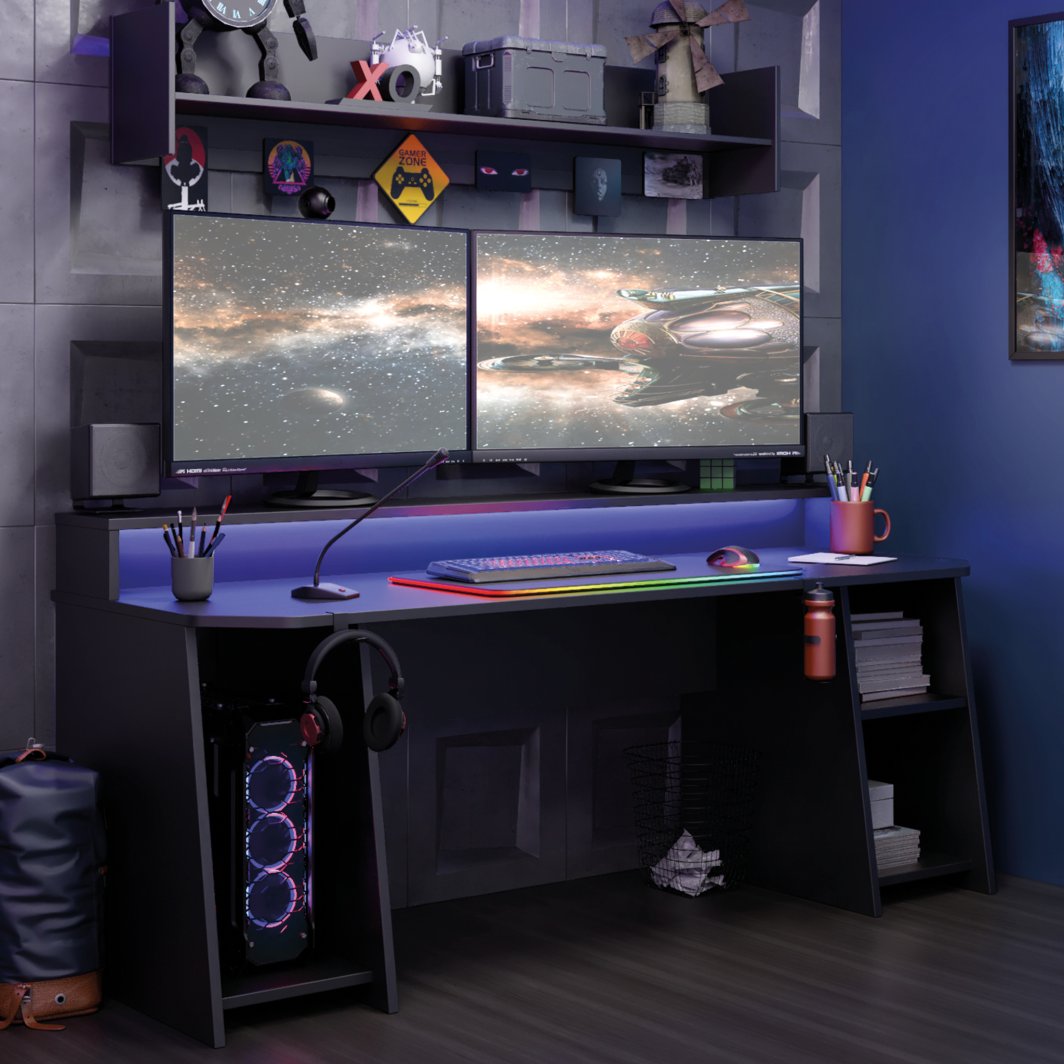 Biurko Gamingowe Supernova215 Led - Czarne 1