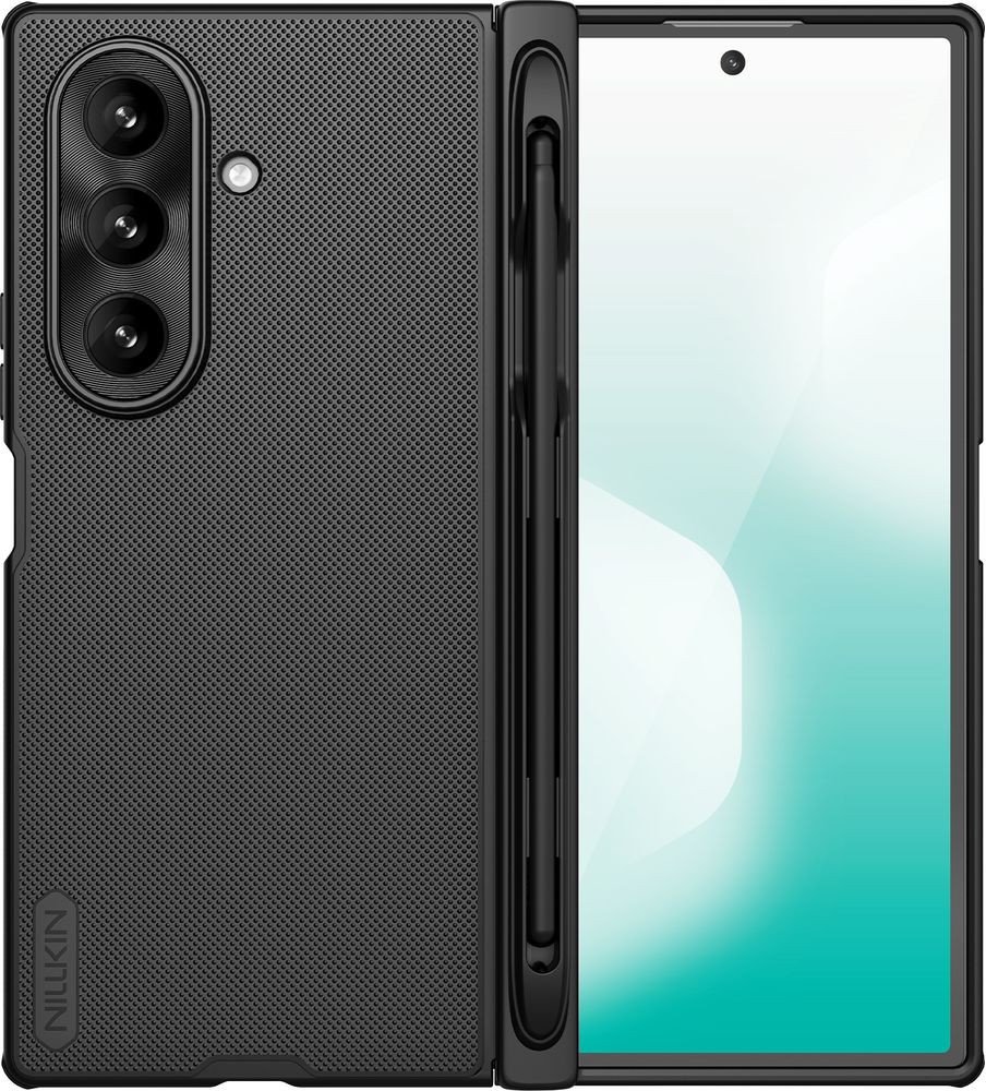 Etui Nillkin Super Frosted Shield Fold Magnetic na Samsung Galaxy Z Fold 7 kompatybilne z MagSafe z miejscem na S Pen - czarne