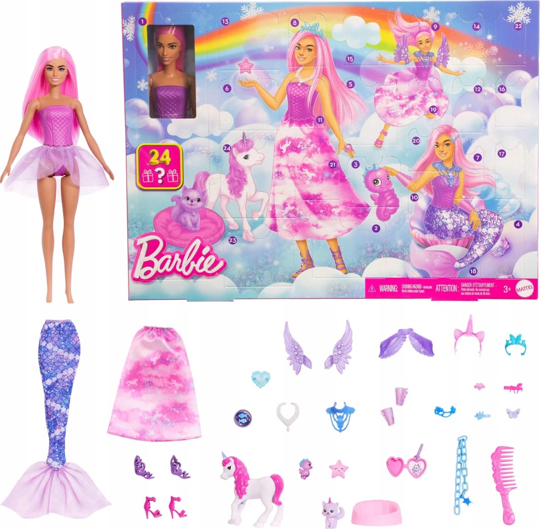 Kalendarz adwentowy Mattel Barbie Świat Fantazji (JFL66) 1