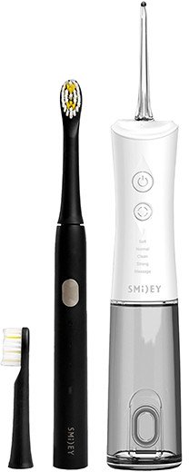 Zestaw szczoteczka soniczna Smiley Light Czarna + Irygator Pro Aqua 1