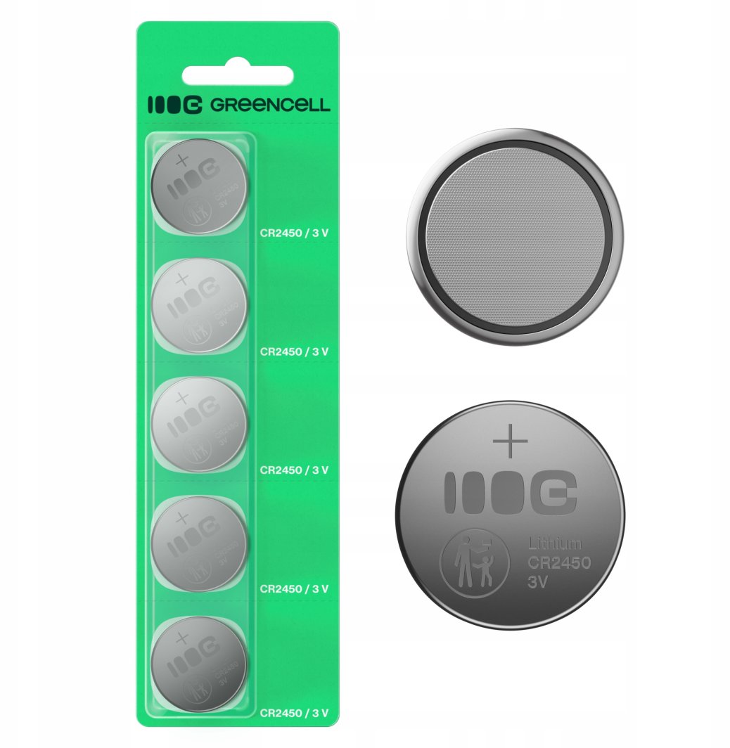 Baterijas Green Cell Blister 5x Lithium Battery CR2450 5904326376731 X5CR2450 (5904326376731) 1