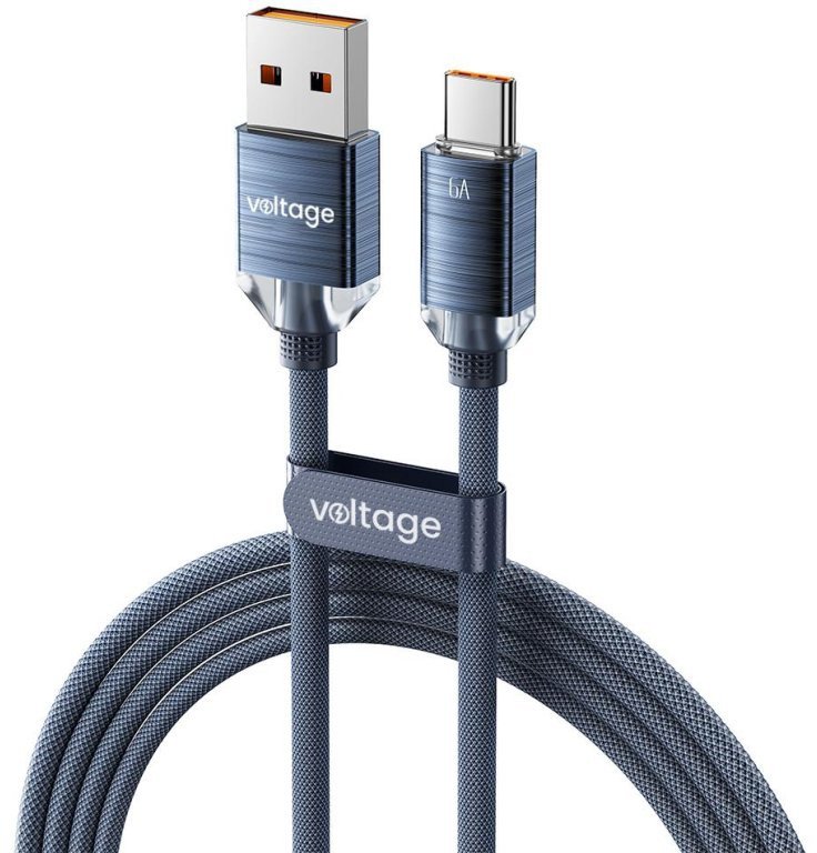 Kabel USB voltage USB-A - USB-C 2 m Niebieski (VEKC66AC200BE) 1